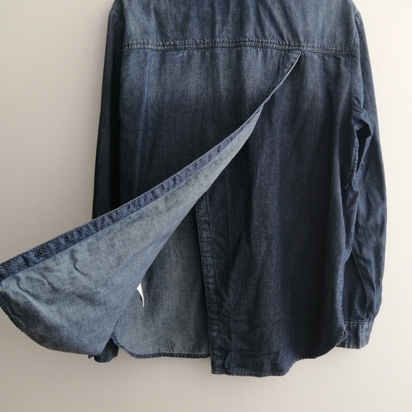 Anthropologie Pilcro Chambray Button Up Split Back Large - Picture 9 of 16